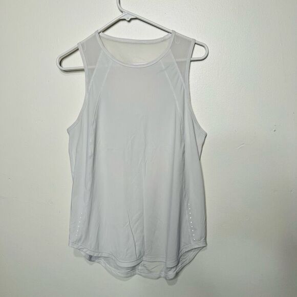 Lululemon White Running Tank Top Mesh Back Strap Sz 8-10 - Picture 1 of 8